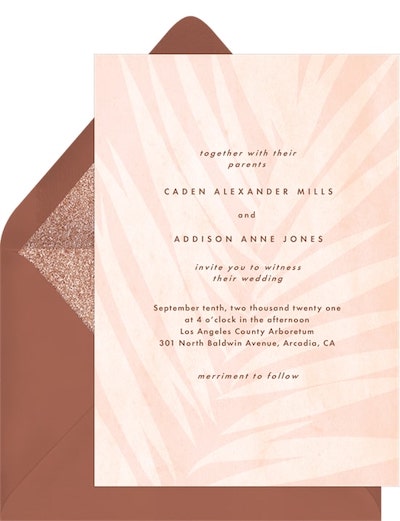 Boho Palm Leaves Invitation