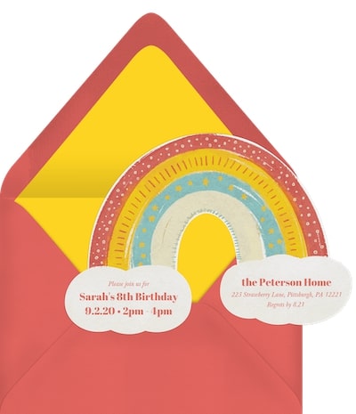 Girls first birthday theme: Boho Rainbow Invitation