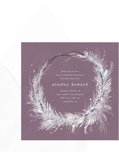 Boho Winter Wreath Invitation