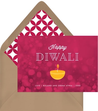 Diwali wishes: Bokeh Diwali Invitation
