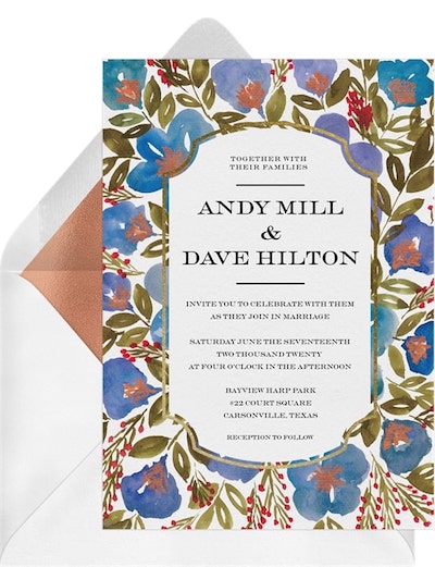 Bold Blossoms Border Invitation