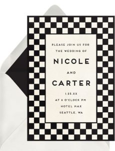 Bold Checkerboard Invitation