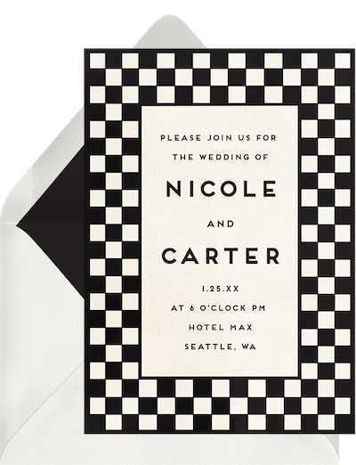 Bold Checkerboard Invitation