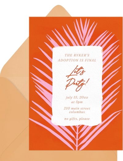 Bold Palm Frond Invitation