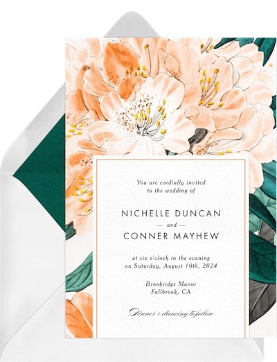 Classic wedding invitations: Bold Rhododendrons Invitation