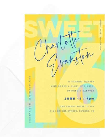 Boldly Sixteen Invitation