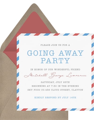 Farewell party invitation: Bonne Journée Invitation