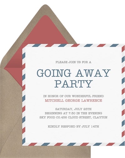 Farewell party: Bonne Journée Invitation