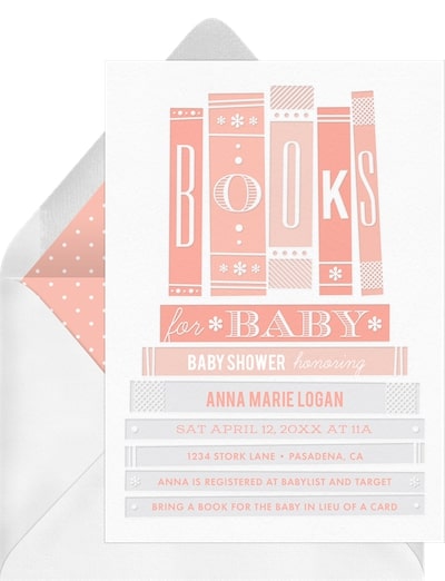 Baby shower invitations girl: Books For Baby Invitation