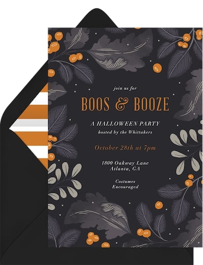 Party themes for adults: Boos & Booze Invitation