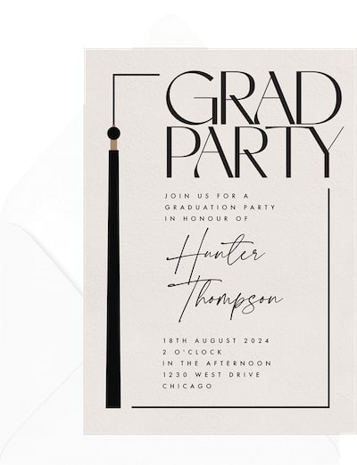 Border Tassel Invitation