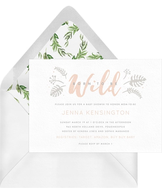 Jungle theme baby shower: Born To Be Wild Invitation