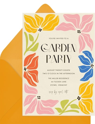 Party themes for adults: Breezy Blooms Invitation