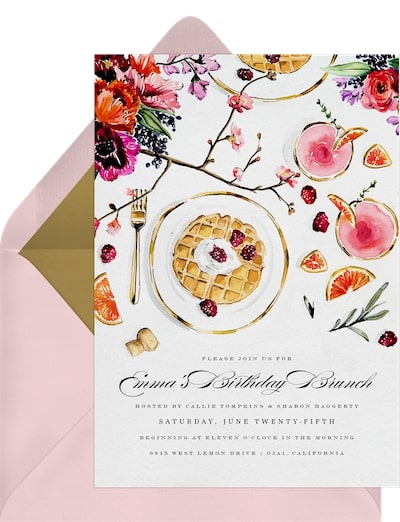 18th birthday invitations: Brunch Blooms Invitation