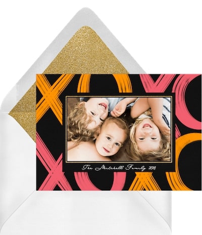 Digital Valentines Day card: Brushed XO Card