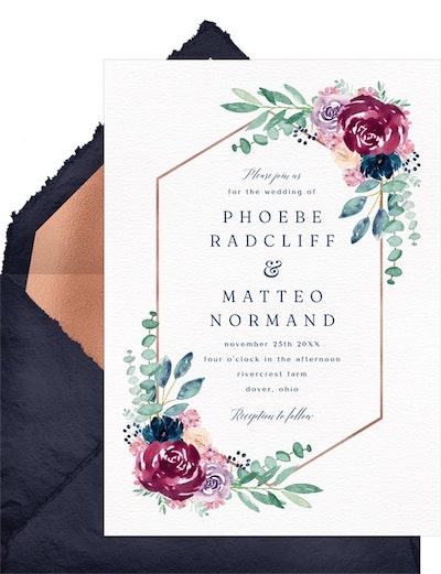Burgundy Blossoms Invitation