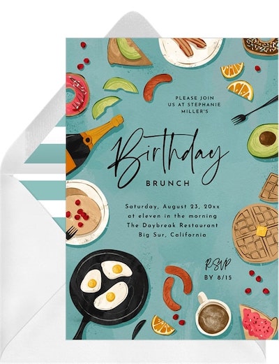 22nd birthday ideas: But First Brunch Invitation