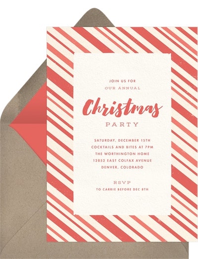Candy Cane Stripes Invitation
