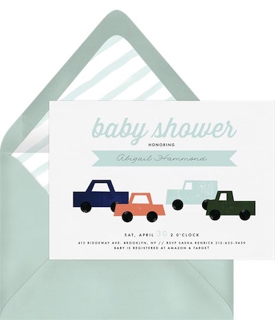 Cars and Trucks Invitation