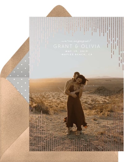 Proposal ideas at home: Cascading Faux Foil Announcement