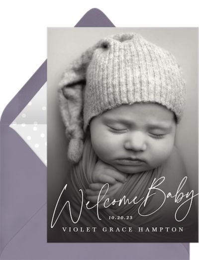 Baby announcement template: Casual Welcome Announcement
