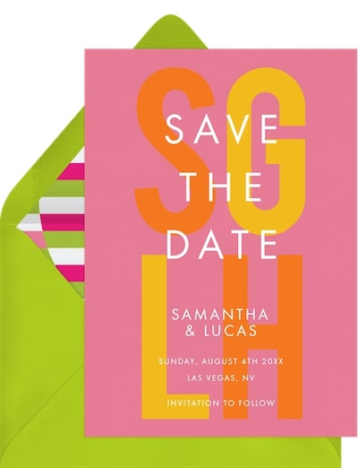 Center Stage Initials Save the Date