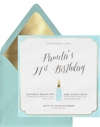 Champagne Accent Invitation