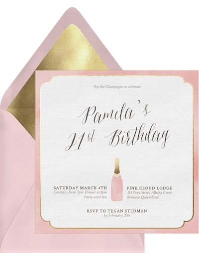 Champagne Accent Invitation