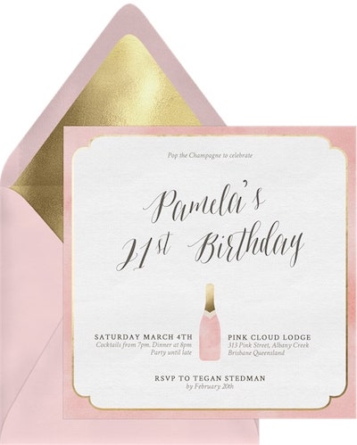 Champagne Accent Invitation