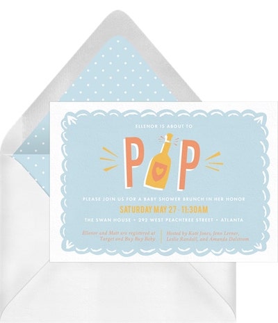 Baby shower ducky theme: Champagne Pop Invitation