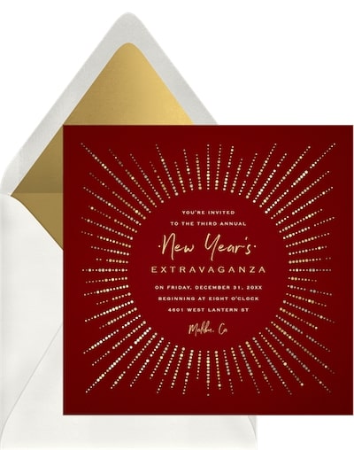 Champagne Starburst Invitation