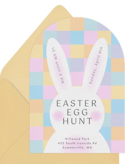 Checkerboard Bunny Invitation