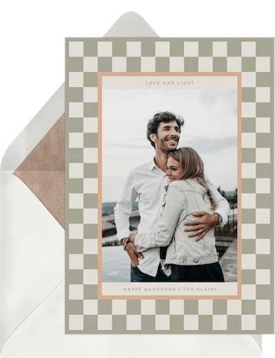 Happy Hanukkah card: Checkered Card