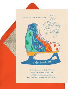 Holiday team building activities: Cheerful Ice Skate Invitation