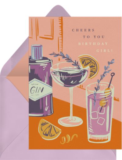 Free birthday cards: Cheery Cocktails Card