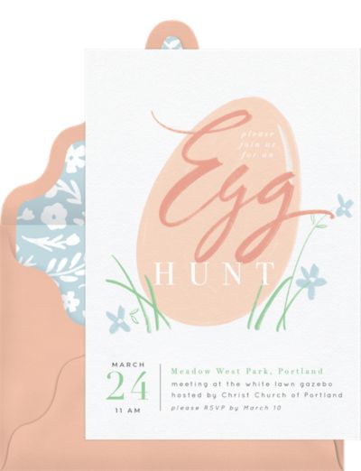Easter egg hunt invitation: Cheery Egg Hunt Invitation