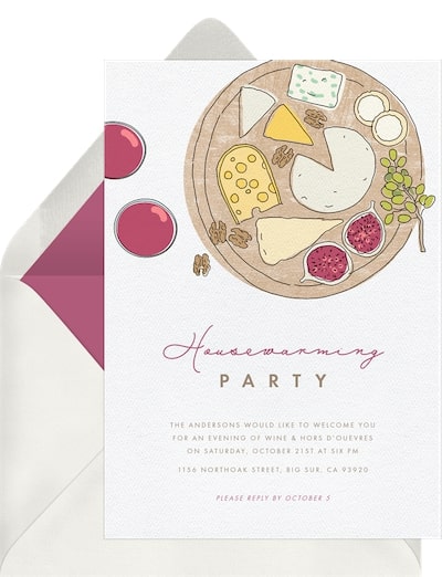Dinner theme ideas: Cheese Board Dream Invitation