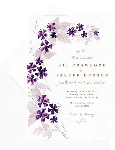 Cherry Blossom Wreath Invitation