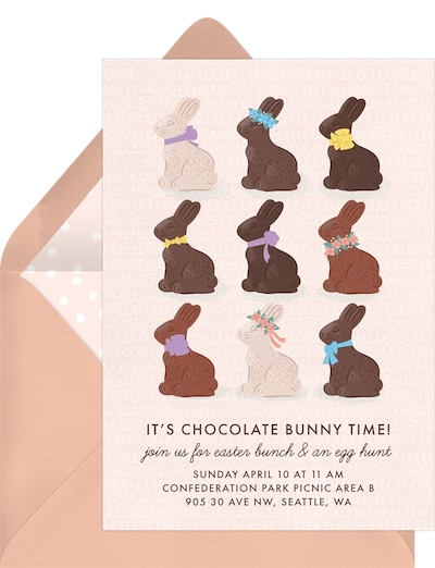 Chocolate Bunnies Invitation