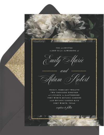 Gothic wedding invitations: Classic Blooms Invitation