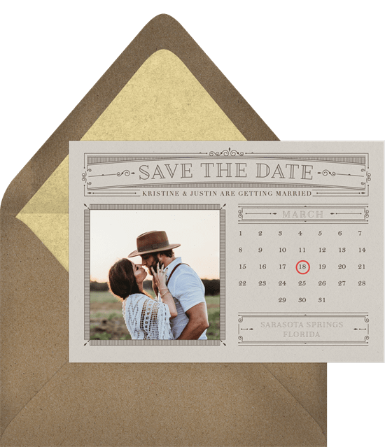 Classic Calendar Save the Date template
