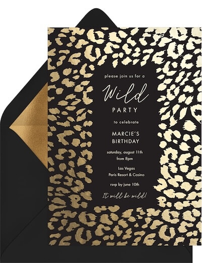 Classic Cheetah Print Invitation