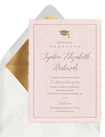 Graduation invitation wording: Classic Deckled Edge Invitation