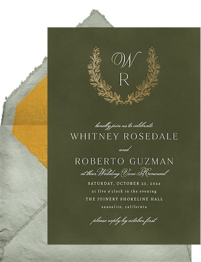 Classic Gilded Monogram Invitation