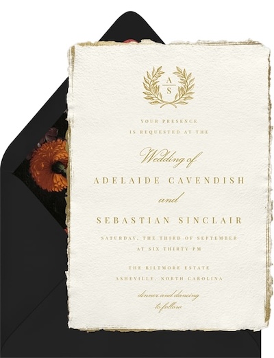 Classic Laurel Wreath Invitation