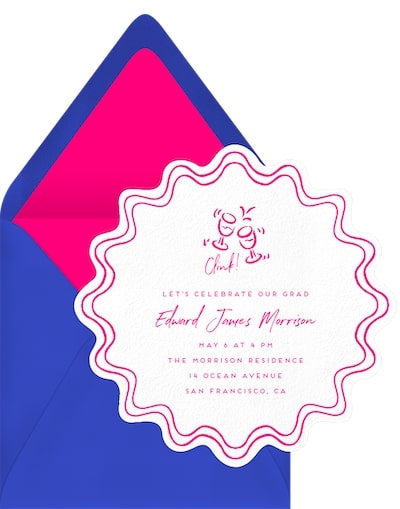 Graduation invitation wording: Clink Invitation