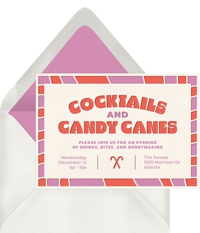 Cocktails and Candy Canes Invitation