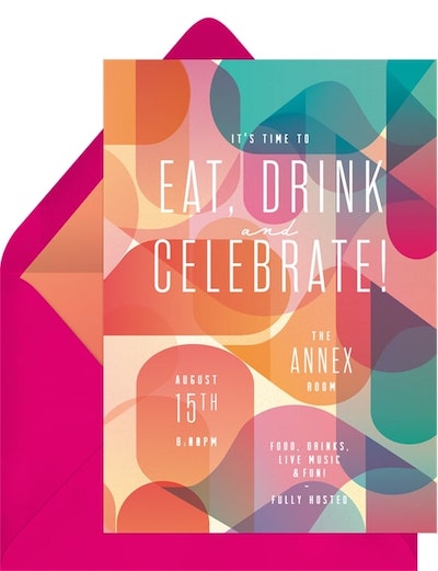 Divorce party ideas: ColorBLOCK Invitation