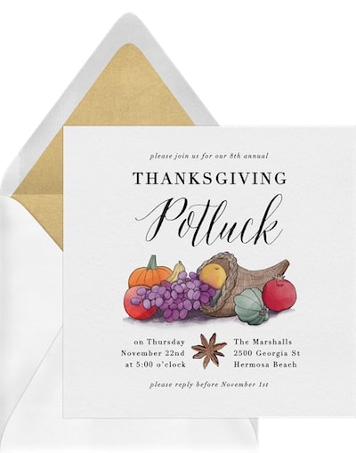 Colorful Cornucopia Invitation