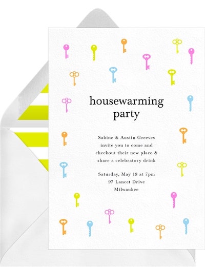 Colorful Keys Invitation